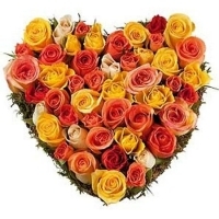 Mix Roses Heart Arrangement