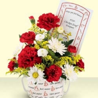 Carnation & daisies basket