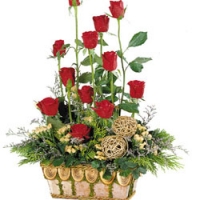fresh Red Rose Basket